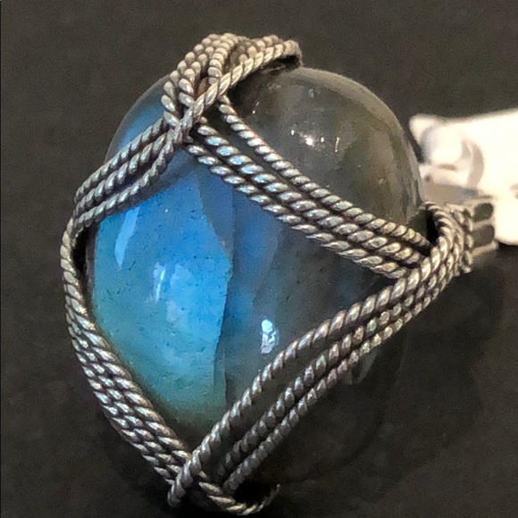 RING AUTHENTIC LABRADORITE GEMSTONE - Picture 2 of 8